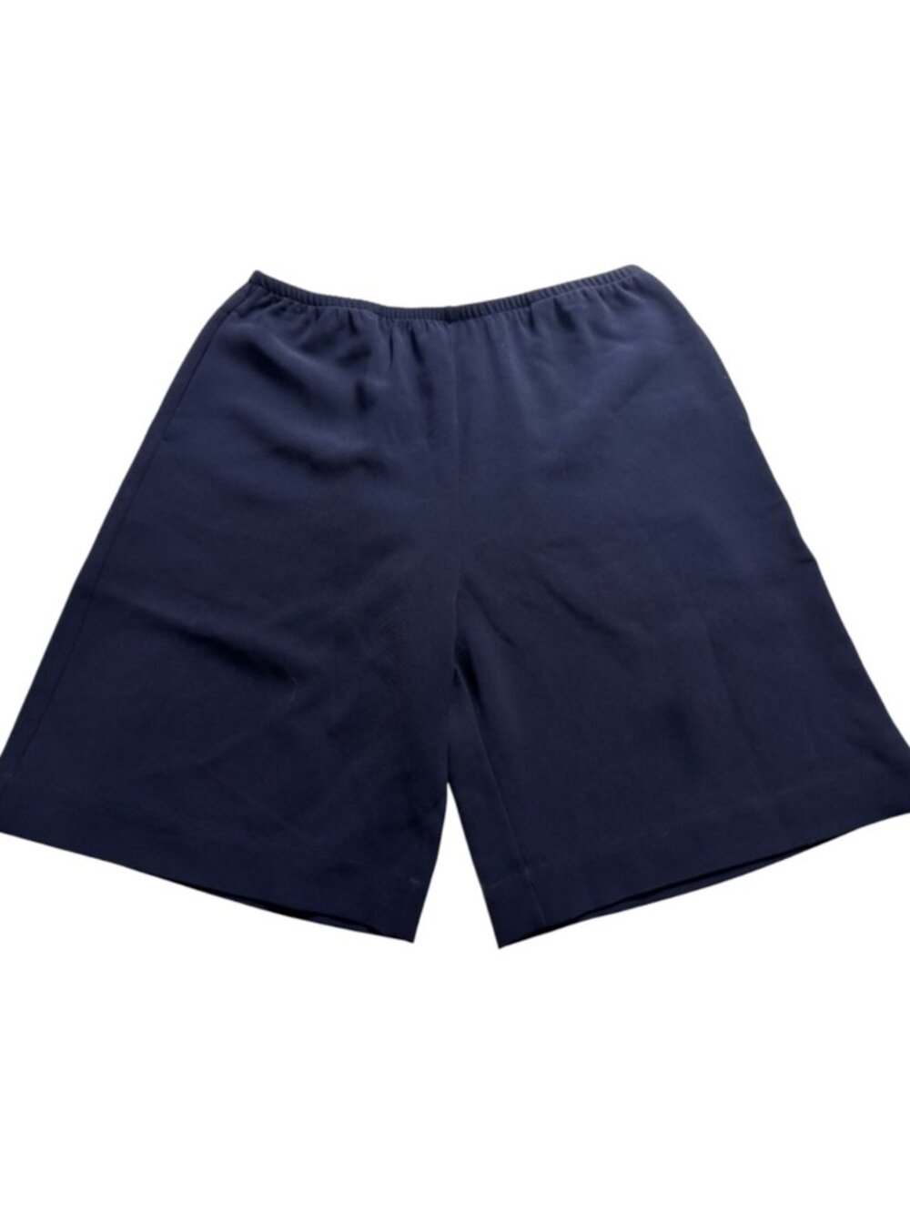 π NWT LESET Arielle City Shorts Midnight Blue Crepe Pull-On Dress Shorts Size M - Picture 2 of 8
